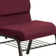 Burgundy Patterned Fabric/Gold Vein Frame |#| 18.5inchW Church Chair in Burgundy Patterned Fabric w/ Book Rack - Gold Vein Frame