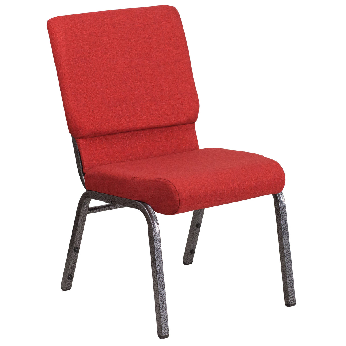 Red Fabric/Silver Vein Frame |#| 18.5inchW Stacking Church Chair in Red Fabric - Silver Vein Frame