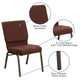 Brown Fabric/Gold Vein Frame |#| 18.5inchW Stacking Church Chair in Brown Fabric - Gold Vein Frame
