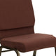 Brown Fabric/Gold Vein Frame |#| 18.5inchW Stacking Church Chair in Brown Fabric - Gold Vein Frame