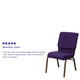 Royal Purple Fabric/Gold Vein Frame |#| 18.5inchW Stacking Church Chair in Royal Purple Fabric - Gold Vein Frame