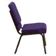 Royal Purple Fabric/Gold Vein Frame |#| 18.5inchW Stacking Church Chair in Royal Purple Fabric - Gold Vein Frame