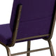 Royal Purple Fabric/Gold Vein Frame |#| 18.5inchW Stacking Church Chair in Royal Purple Fabric - Gold Vein Frame
