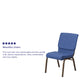 Blue Fabric/Gold Vein Frame |#| 18.5inchW Stacking Church Chair in Blue Fabric - Gold Vein Frame