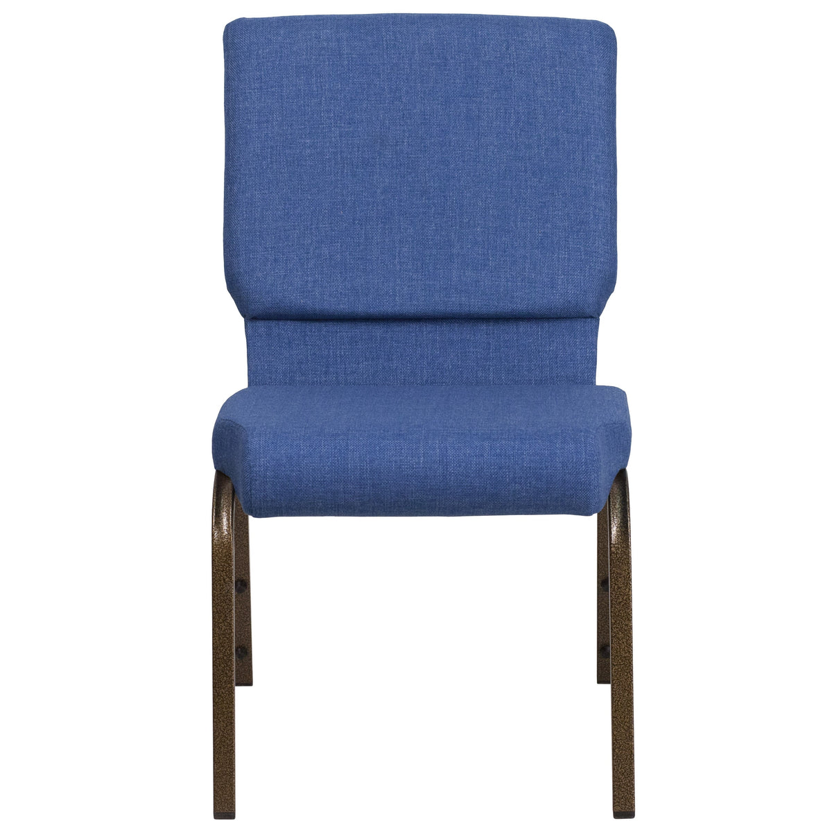 Blue Fabric/Gold Vein Frame |#| 18.5inchW Stacking Church Chair in Blue Fabric - Gold Vein Frame
