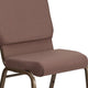 Brown Dot Fabric/Gold Vein Frame |#| 18.5inchW Stacking Church Chair in Brown Dot Fabric - Gold Vein Frame