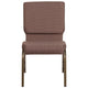 Brown Dot Fabric/Gold Vein Frame |#| 18.5inchW Stacking Church Chair in Brown Dot Fabric - Gold Vein Frame
