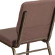 Brown Dot Fabric/Gold Vein Frame |#| 18.5inchW Stacking Church Chair in Brown Dot Fabric - Gold Vein Frame