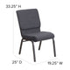 Dark Gray Fabric/Silver Vein Frame |#| 18.5inchW Stacking Church Chair in Dark Gray Fabric - Silver Vein Frame
