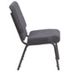Dark Gray Fabric/Silver Vein Frame |#| 18.5inchW Stacking Church Chair in Dark Gray Fabric - Silver Vein Frame