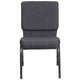 Dark Gray Fabric/Silver Vein Frame |#| 18.5inchW Stacking Church Chair in Dark Gray Fabric - Silver Vein Frame