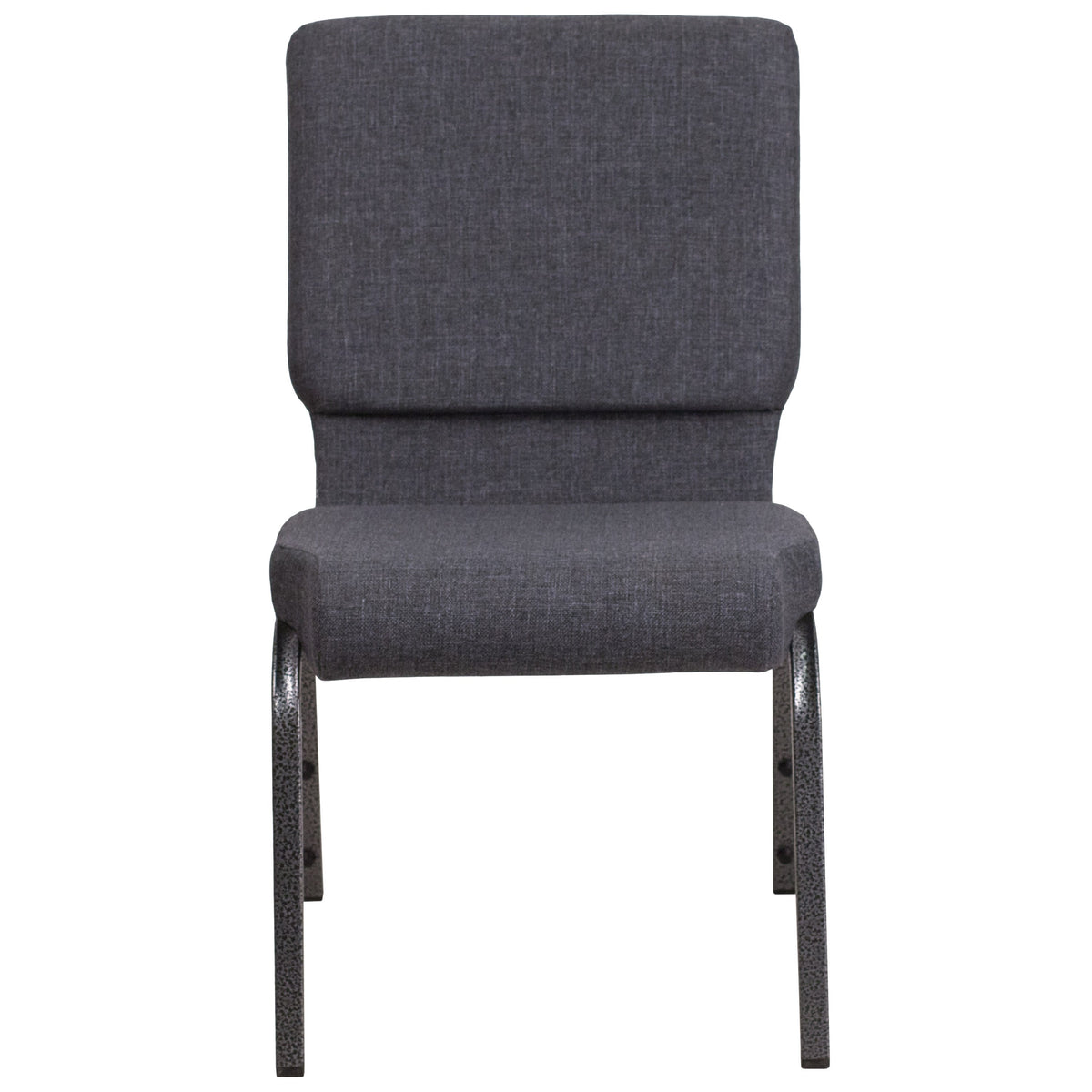 Dark Gray Fabric/Silver Vein Frame |#| 18.5inchW Stacking Church Chair in Dark Gray Fabric - Silver Vein Frame
