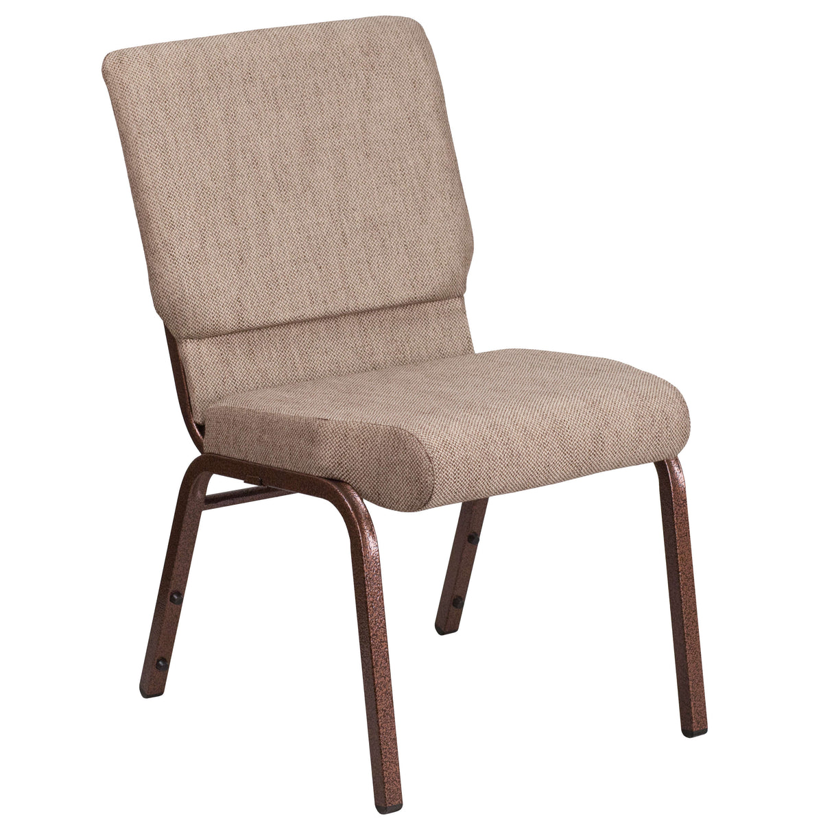 Beige Fabric/Copper Vein Frame |#| 18.5inchW Stacking Church Chair in Beige Fabric - Copper Vein Frame