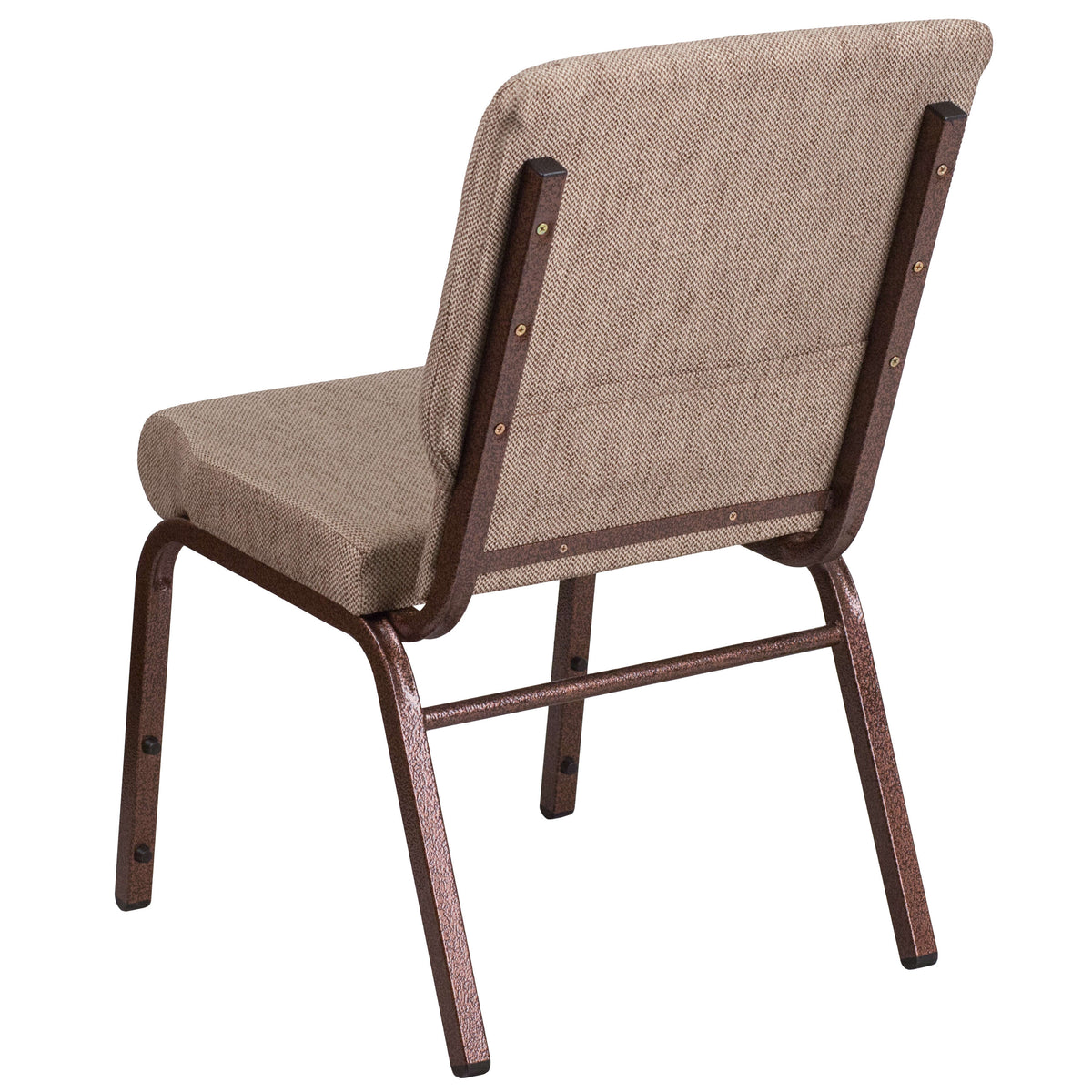 Beige Fabric/Copper Vein Frame |#| 18.5inchW Stacking Church Chair in Beige Fabric - Copper Vein Frame
