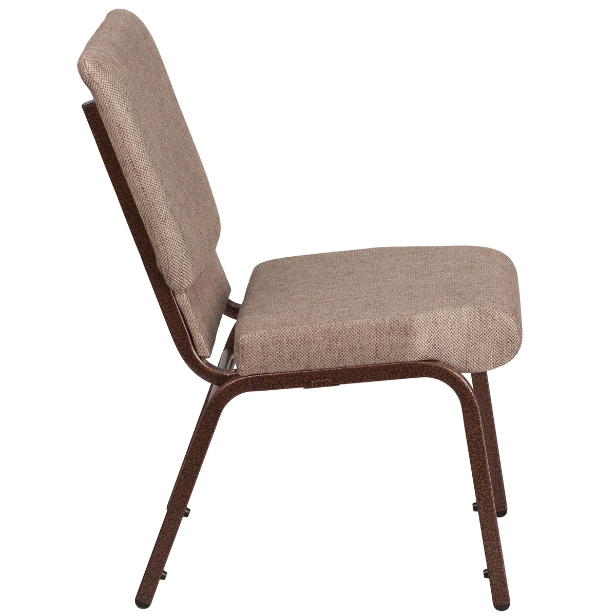 Beige Fabric/Copper Vein Frame |#| 18.5inchW Stacking Church Chair in Beige Fabric - Copper Vein Frame