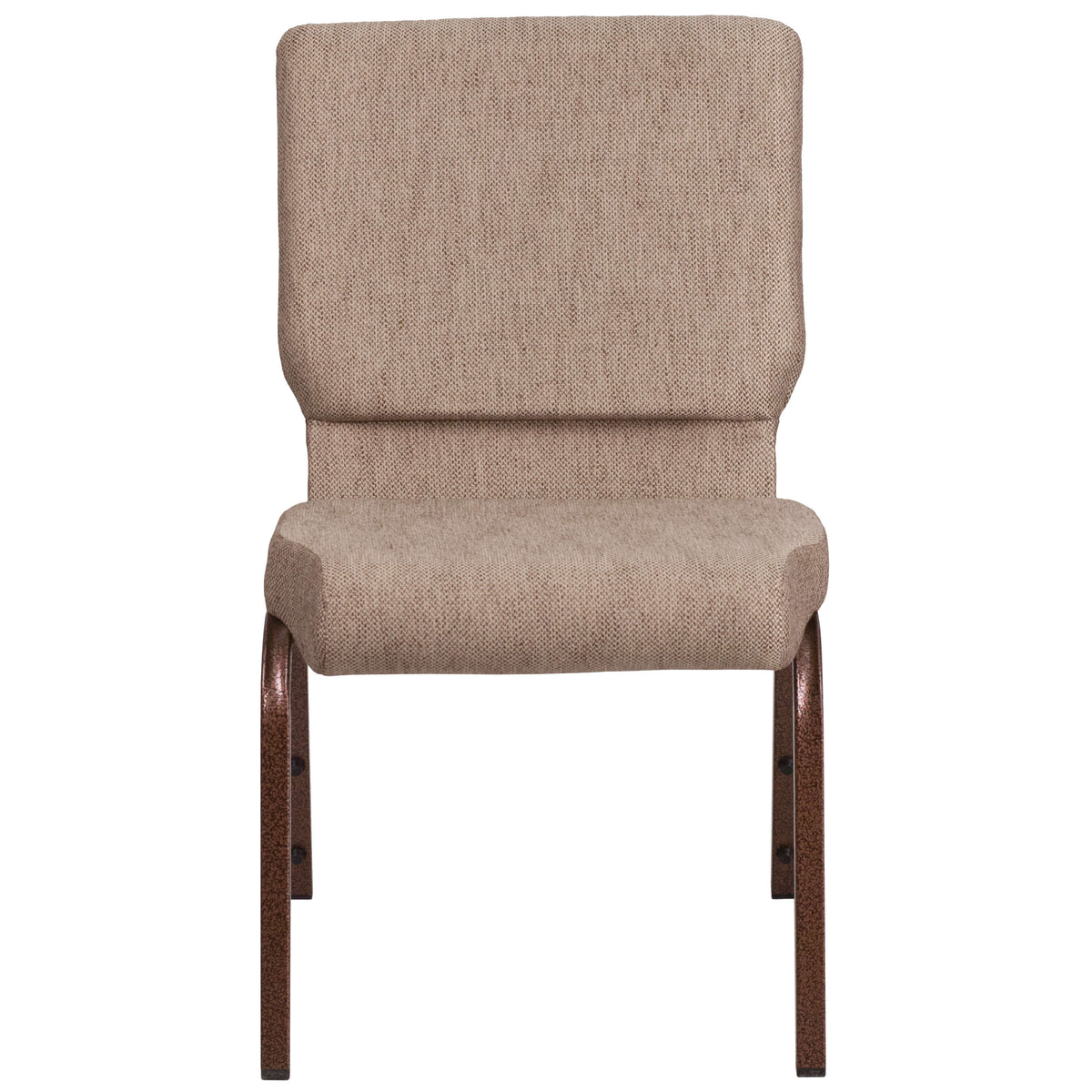Beige Fabric/Copper Vein Frame |#| 18.5inchW Stacking Church Chair in Beige Fabric - Copper Vein Frame