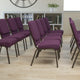 Plum Fabric/Gold Vein Frame |#| 18.5inchW Stacking Church Chair in Plum Fabric - Gold Vein Frame