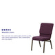 Plum Fabric/Gold Vein Frame |#| 18.5inchW Stacking Church Chair in Plum Fabric - Gold Vein Frame