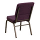 Plum Fabric/Gold Vein Frame |#| 18.5inchW Stacking Church Chair in Plum Fabric - Gold Vein Frame