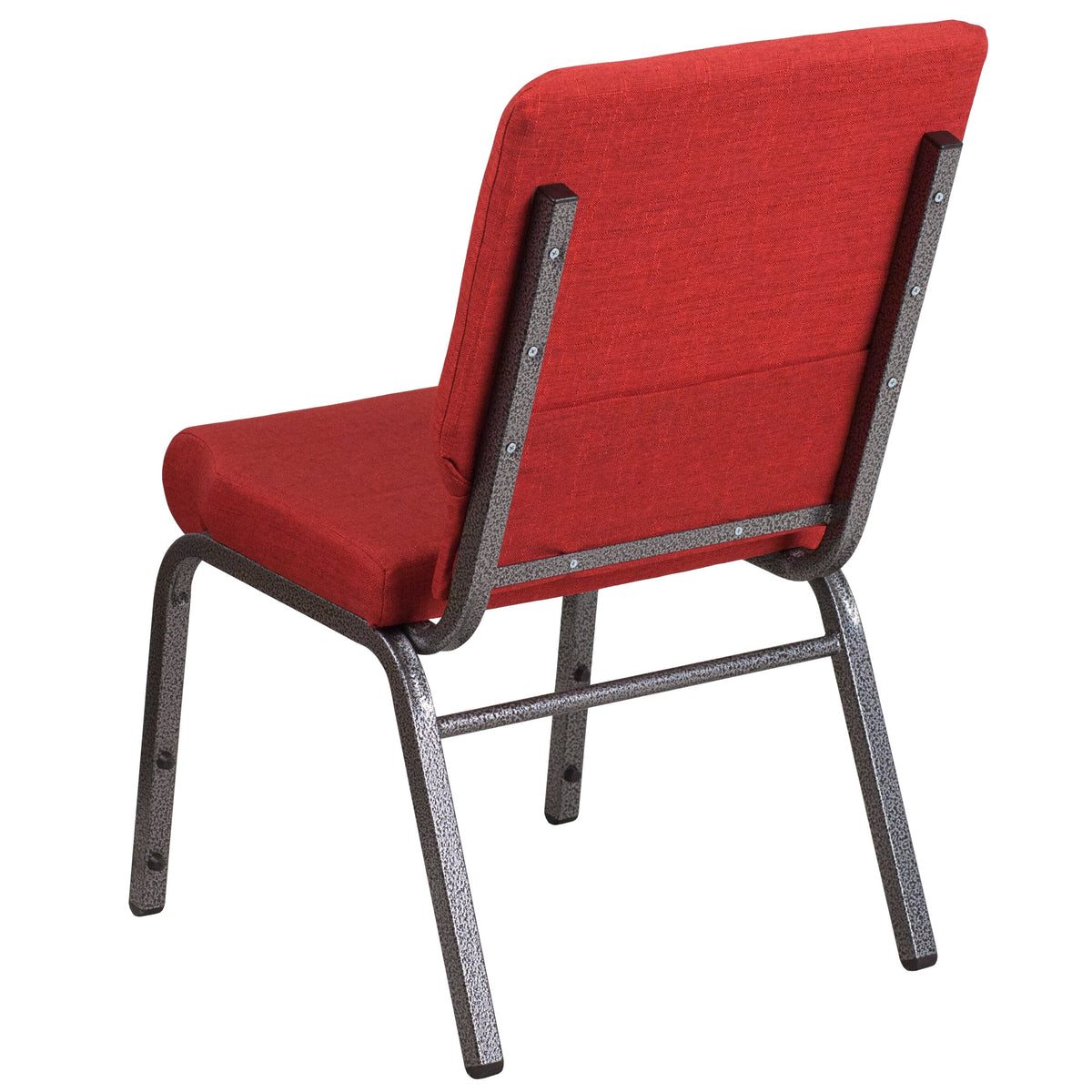 Red Fabric/Silver Vein Frame |#| 18.5inchW Stacking Church Chair in Red Fabric - Silver Vein Frame