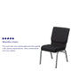 Black Patterned Fabric/Silver Vein Frame |#| 18.5inchW Stacking Church Chair in Black Patterned Fabric - Silver Vein Frame