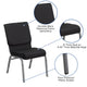 Black Patterned Fabric/Silver Vein Frame |#| 18.5inchW Stacking Church Chair in Black Patterned Fabric - Silver Vein Frame