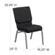 Black Patterned Fabric/Silver Vein Frame |#| 18.5inchW Stacking Church Chair in Black Patterned Fabric - Silver Vein Frame