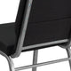 Black Patterned Fabric/Silver Vein Frame |#| 18.5inchW Stacking Church Chair in Black Patterned Fabric - Silver Vein Frame