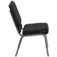 Black Patterned Fabric/Silver Vein Frame |#| 18.5inchW Stacking Church Chair in Black Patterned Fabric - Silver Vein Frame
