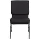 Black Patterned Fabric/Silver Vein Frame |#| 18.5inchW Stacking Church Chair in Black Patterned Fabric - Silver Vein Frame