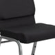 Black Patterned Fabric/Silver Vein Frame |#| 18.5inchW Stacking Church Chair in Black Patterned Fabric - Silver Vein Frame