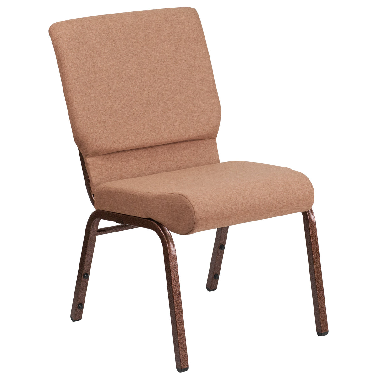 Caramel Fabric/Copper Vein Frame |#| 18.5inchW Stacking Church Chair in Caramel Fabric - Copper Vein Frame