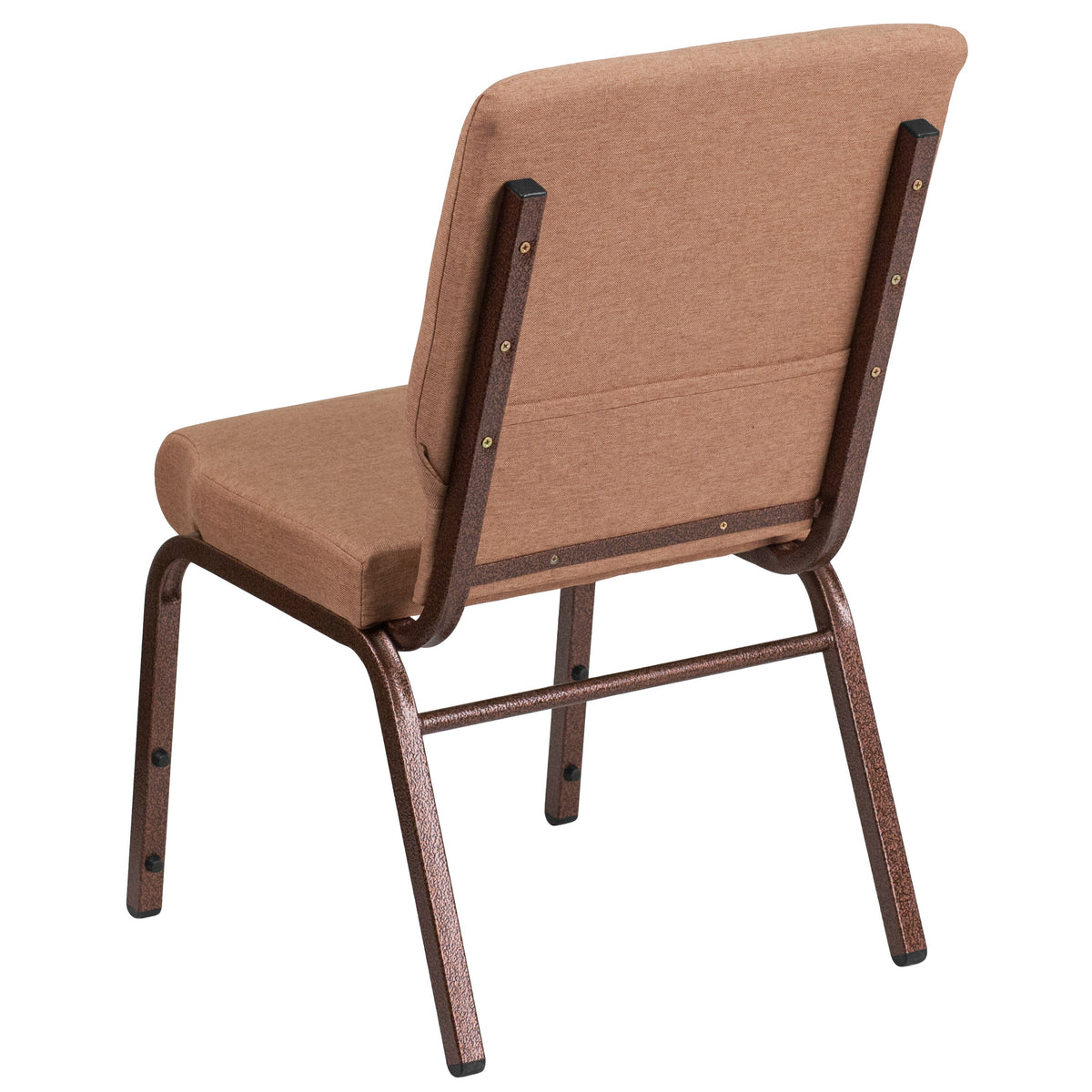 Caramel Fabric/Copper Vein Frame |#| 18.5inchW Stacking Church Chair in Caramel Fabric - Copper Vein Frame