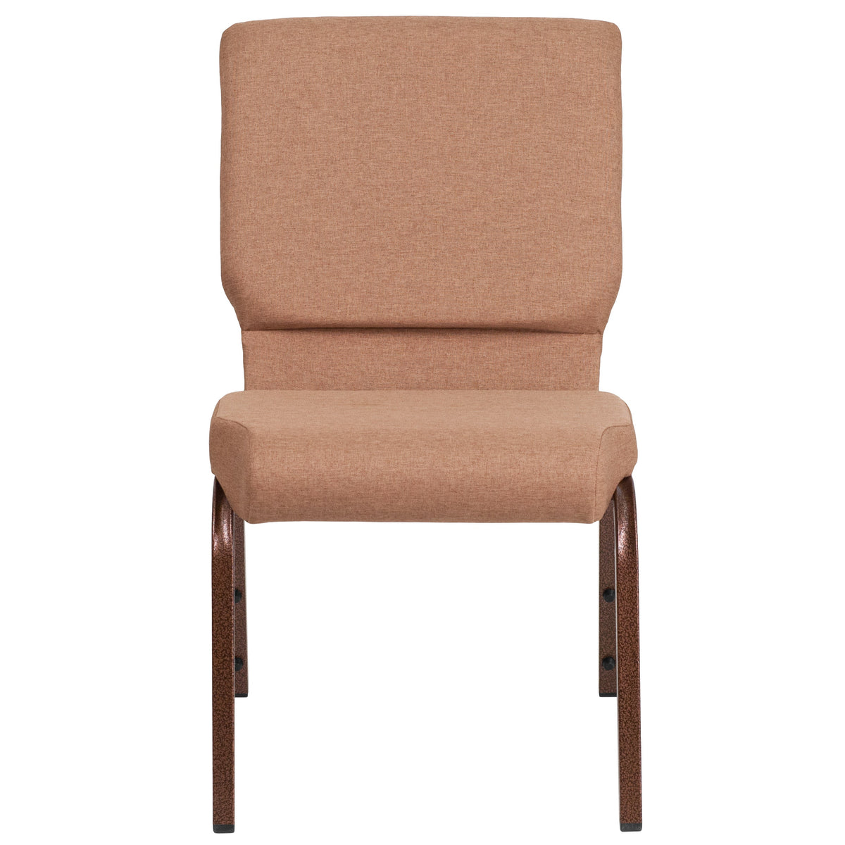 Caramel Fabric/Copper Vein Frame |#| 18.5inchW Stacking Church Chair in Caramel Fabric - Copper Vein Frame