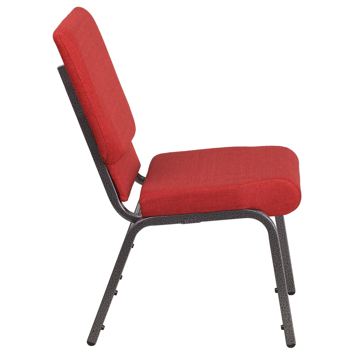 Red Fabric/Silver Vein Frame |#| 18.5inchW Stacking Church Chair in Red Fabric - Silver Vein Frame