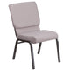 Gray Dot Fabric/Silver Vein Frame |#| 18.5inchW Stacking Church Chair in Gray Dot Fabric - Silver Vein Frame