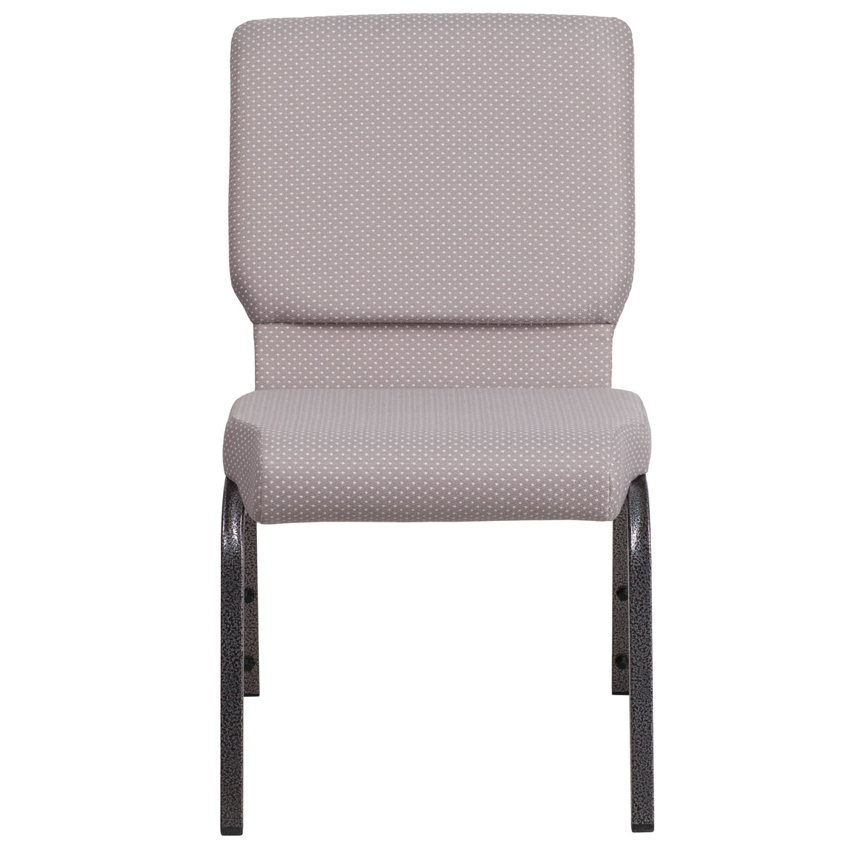 Gray Dot Fabric/Silver Vein Frame |#| 18.5inchW Stacking Church Chair in Gray Dot Fabric - Silver Vein Frame