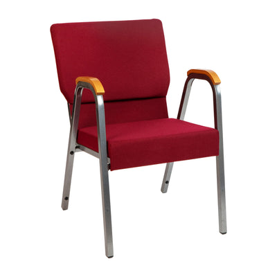 HERCULES Series 21"W Stacking Wood Accent Arm Church Chair - View 1