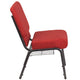 Crimson Fabric/Silver Vein Frame |#| 21inchW Church Chair in Crimson Fabric with Cup Book Rack - Silver Vein Frame