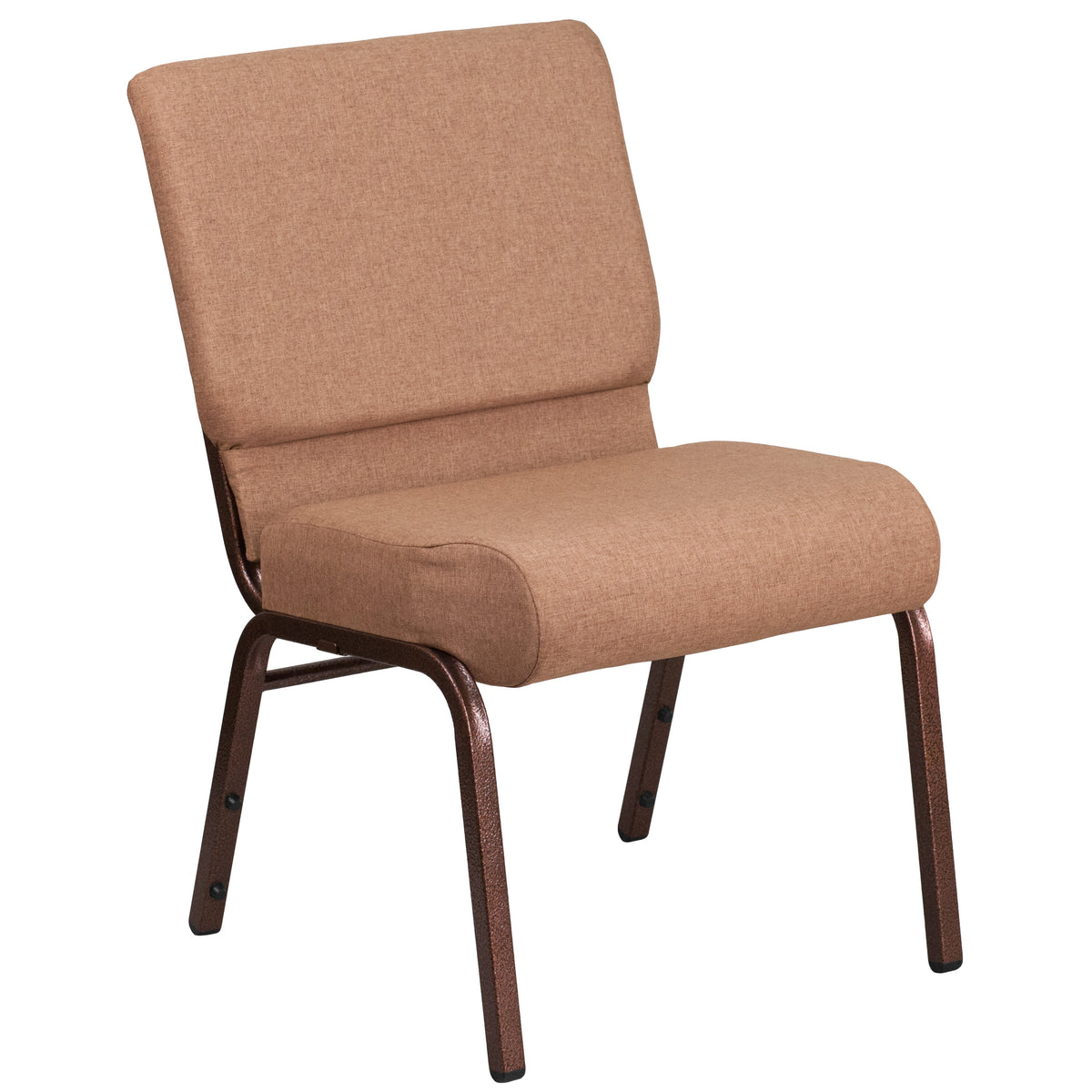 Caramel Fabric/Copper Vein Frame |#| 21inchW Stacking Church Chair in Caramel Fabric - Copper Vein Frame