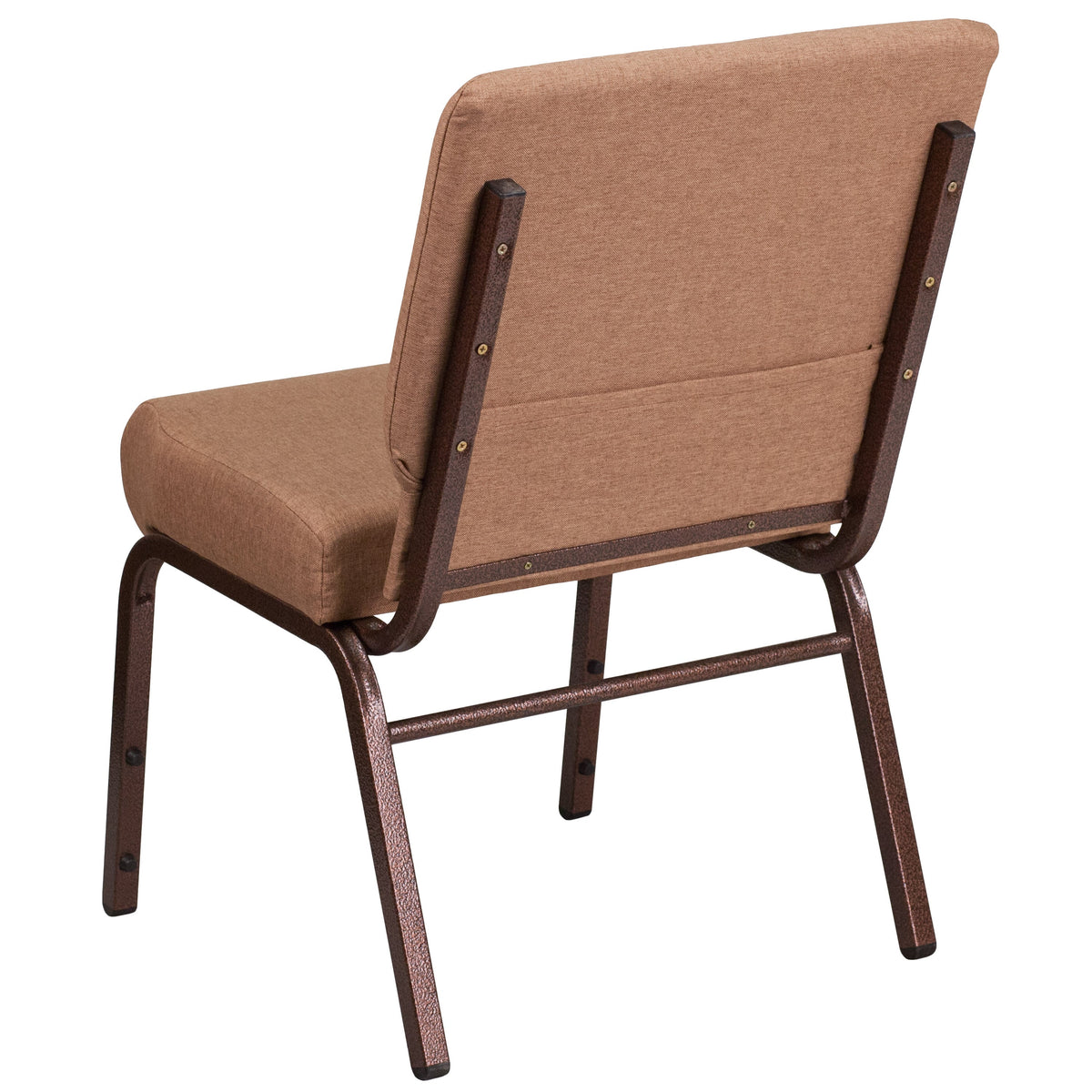 Caramel Fabric/Copper Vein Frame |#| 21inchW Stacking Church Chair in Caramel Fabric - Copper Vein Frame