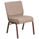 Beige Fabric/Copper Vein Frame |#| 21inchW Stacking Church Chair in Beige Fabric - Copper Vein Frame