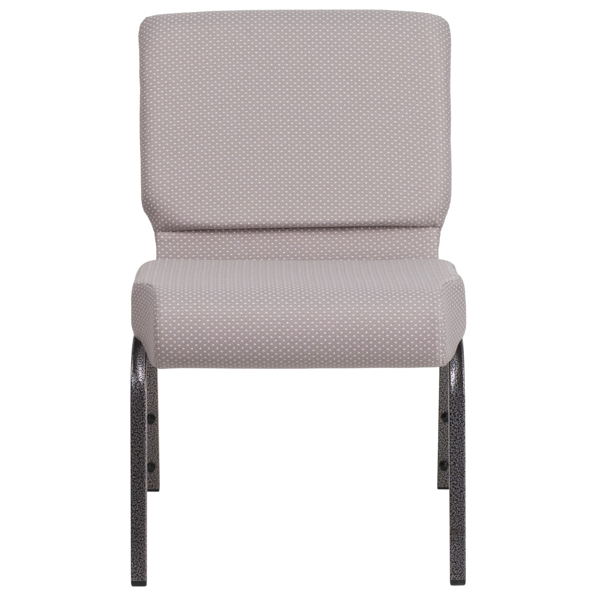 Gray Dot Fabric/Silver Vein Frame |#| 21inchW Church Chair in Gray Dot Fabric - Silver Vein Frame