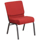 Crimson Fabric/Silver Vein Frame |#| 21inchW Stacking Church Chair in Crimson Fabric - Silver Vein Frame