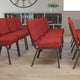 Crimson Fabric/Silver Vein Frame |#| 21inchW Stacking Church Chair in Crimson Fabric - Silver Vein Frame