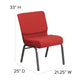 Crimson Fabric/Silver Vein Frame |#| 21inchW Stacking Church Chair in Crimson Fabric - Silver Vein Frame