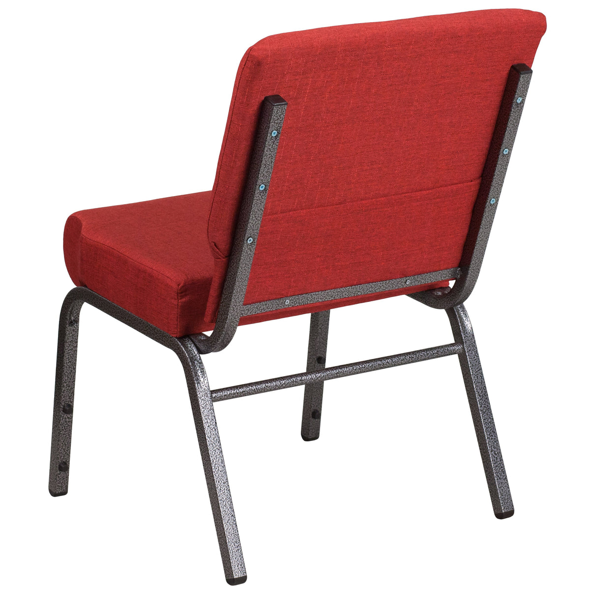 Crimson Fabric/Silver Vein Frame |#| 21inchW Stacking Church Chair in Crimson Fabric - Silver Vein Frame