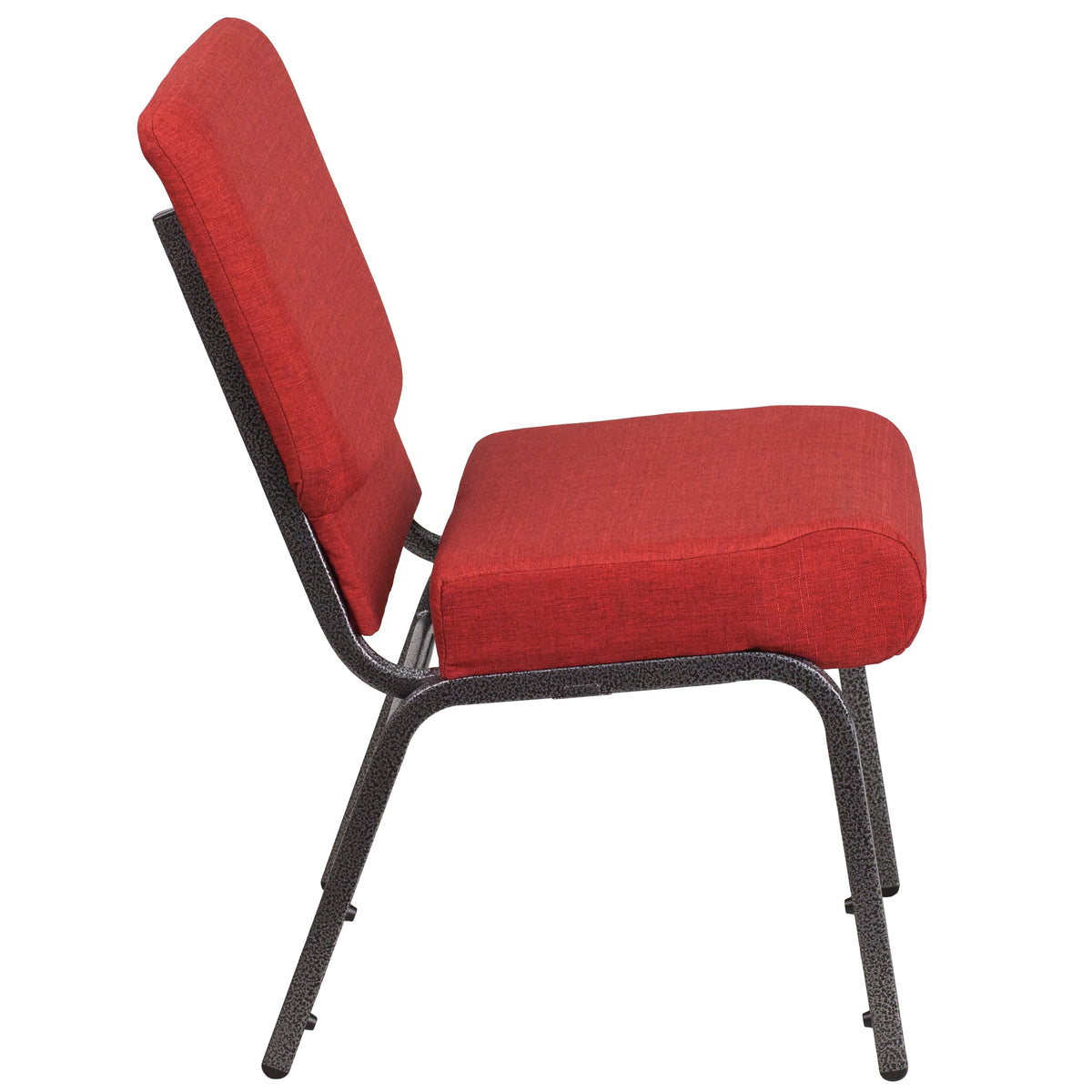 Crimson Fabric/Silver Vein Frame |#| 21inchW Stacking Church Chair in Crimson Fabric - Silver Vein Frame