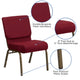 Burgundy Fabric/Gold Vein Frame |#| 21inchW Stacking Church Chair in Burgundy Fabric - Gold Vein Frame