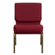 Burgundy Fabric/Gold Vein Frame |#| 21inchW Stacking Church Chair in Burgundy Fabric - Gold Vein Frame